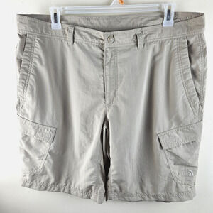 The North Face Cargo Shorts Mens Sz 40 Beige Khaki Hiking 100% Nylon Excellent